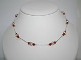 16 Sterling Silver Necklace With 6mm Beads and 4mm Carnelian Beads