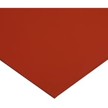 CS Hyde Solid Silicone Rubber, Commercial Grade, Acrylic Adhesive, 0.125" Thick, 50 Durometer, Red, 12" Width, 12" Length