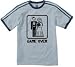 GAME OVER Funny Marriage - Memphis Striped T-shirt, Pacific Storm Blue