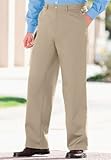 KingSize Big & Tall Flat Front Wrinkle Resistant Side Elastic Chinos, Dark Khaki Big-7238