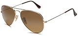 IMAGE OF Ray-Ban ORB3025 Original Aviator Polarized Aviator Sunglasses,Shiny Gold Frame/Polar Brown Lens,55 mm