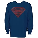 Superman Cut Out Detail S Shield Logo Long Sleeve T-Shirt