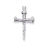 14 Karat White Gold, Nail, Passion Cross Charm