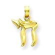 14k Jewish Chi (Long Life) Pendant