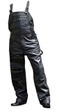 Mens Black Leather Overall with Suspenders- LeatherBull(Free U.S. Shipping)