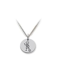 Family Values (tm) 925 Sterling Silver Soccer Boy - 16 To 18 Inch Adjustable Chain Included