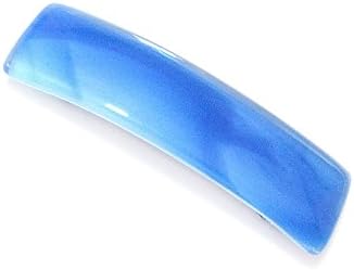 Hair Barrette, Blue Stained Glass on French Hair Clip,