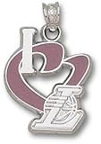 Los Angeles Lakers Solid Sterling Silver ''I Heart'' Logo 3/4'' Enamel Pendant