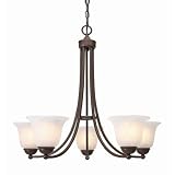 Golden Lighting 1260-5 PW Candace Five Light Chandelier, Pewter Finish