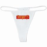 White Thong of U.S. Navy Marine Corps Semper Fi Phrase (Always Faithful) (USMC)