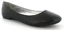 Platino "Daphne" Ladies Round Toe Ballerina Pumps - Black