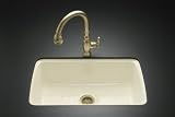 KOHLER K-5864-5U-0 Cape Dory Undercounter Kitchen Sink, White