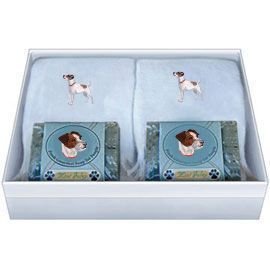 Double Gift Box with Jack Russell Soap and Towel