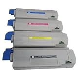 Glossy Compatible Okidata OKI C5500 C5800 Toner Cartridges Combo - 4pk (BCMY)