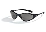 Nike Interchange Round Sunglasses, EA0002-001, Gloss Black Frame / Grey + Orange Lenses