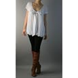 Bubble Shaped Short Sleeve Top with Bow