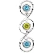14K White Gold Sky Blue Topaz and Peridot Pendant