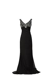 Plus Size V-neck Chiffon/Satin Beaded Sequined Pleated Evening Dress/Bridesmaid Dress/Prom Dress 