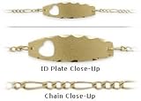 10 Karat Yellow Gold 5.5 Inch Baby Heart ID Bracelet