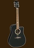 Sierra SDS35CEBK Acoustic Electric Cutaway Guitar Set- Alpine Series