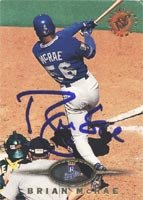 Brian McRae, Kansas City Royals, 1995 Stadium Club Autographed Card
