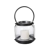 Glass and Metal Candle Lantern with Handle - 2 Sizes