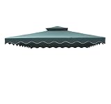10' x 10' Gazebo Replacement Canopy Top Cover - Double-Tier - Green