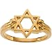 14K White Gold Star Of David Ring