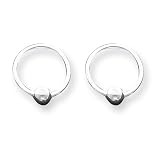 Sterling Silver Ball Hoop Earrings - Pair