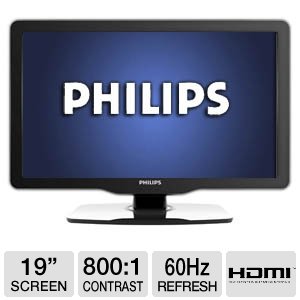 Philips 19PFL4505D/F7 19-Inch 720p LED LCD HDTV, Black