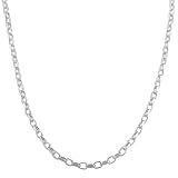Sterling Silver 2.2-mm Diamond-cut Open Rolo Chain