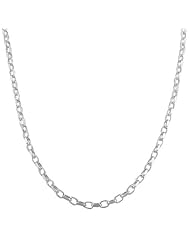 Sterling Silver 2.2-mm Diamond-cut Open Rolo Chain