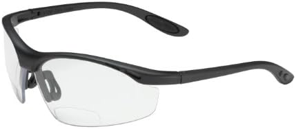 Mag Readers Safety Glasses Clear Bifocal +2.00 Diopter Lens Black Temples Rubber Nose & Temple Pad Lot of 12