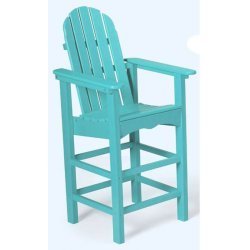 Bar-Height Adirondack Chair - Aruba Blue (Aruba Blue) (52.5H x 31W x 31D) by