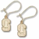 Stanford Cardinal 3/8 S Tree Dangle Earrings - 10KT Gold Jewelry