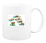 Mug with beach, sunbathing, birds, vacation
