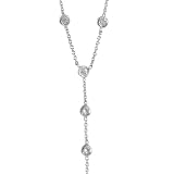 Karat Platinum Diamond Station Necklace (1/3 cttw, I Color, I1-I2 Clarity), 17