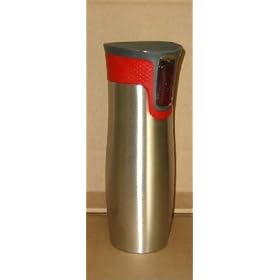 Contigo Double Wall Red Lid Stainless Steel Vacuum Insulated Tumbler - 16oz
