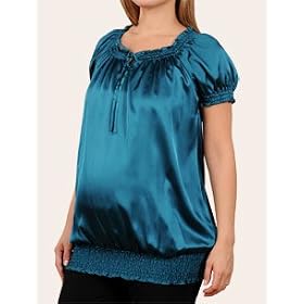 Motherhood Maternity: Short Sleeve Banded Bottom Maternity Blouse