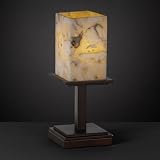 Justice Design ALR-8698-15-DBRZ, Alabaster Rocks Montana 3 Way Torchiere Table Lamp, 1LT, Bronze