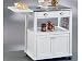 Kitchen & Housewares : White Stainless Steel Top Kitchen Cart with Drop Leaf
