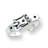 Sterling Silver Antiqued Buckle Toe Ring