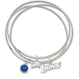 NFL Officially Licensed Blue Crystal Detroit Lions Bangle Bracelet Set