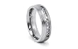 Titanium Ring Satin High Polish with 9 CZ 7mm