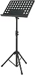 Tour Grade Perforated Desk Orchestra Stand, Black