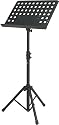 Tour Grade Perforated Desk Orchestra Stand, Black