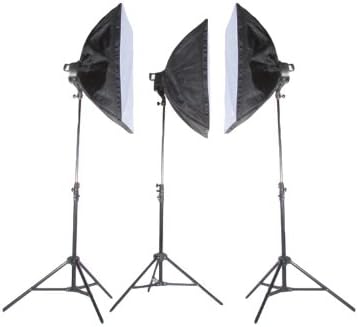 Fovitec 6400W 3-Light Fluorescent Studio Lighting Kit, Photography Lighting, Video Lighting, Continuous Lighting Kit for Video, Portraits and Product Photos