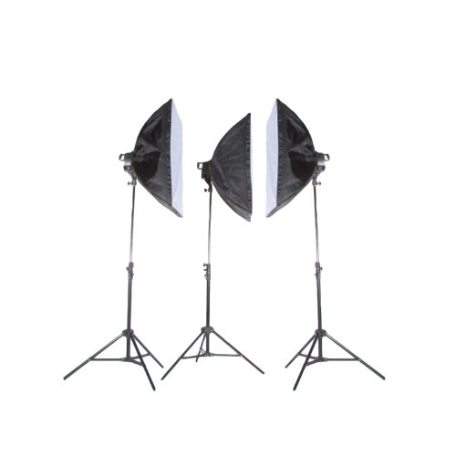 Fovitec 6400W 3-Light Fluorescent Studio Lighting Kit, Photography Lighting, Video Lighting, Continuous Lighting Kit for Video, Portraits and Product Photos