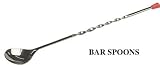 11'' Bar Mixing Spoon, Stainless Steel w/ Removable Red Tip