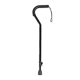 Offset Cane with Strap with Invacare Grip - Black